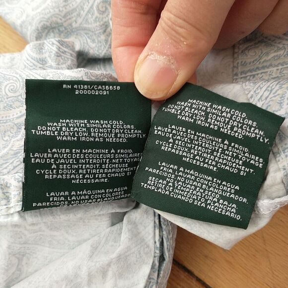 Lauren Ralph Lauren Full Double Flat Sheet Pillow Case Set Blue Paisley - Picture 6 of 6